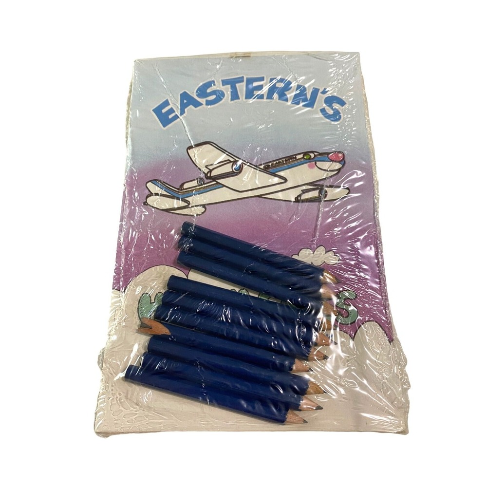 Eastern Airlines Happy Skies Kids Activity Coloring Book with Pencils Pack of 10